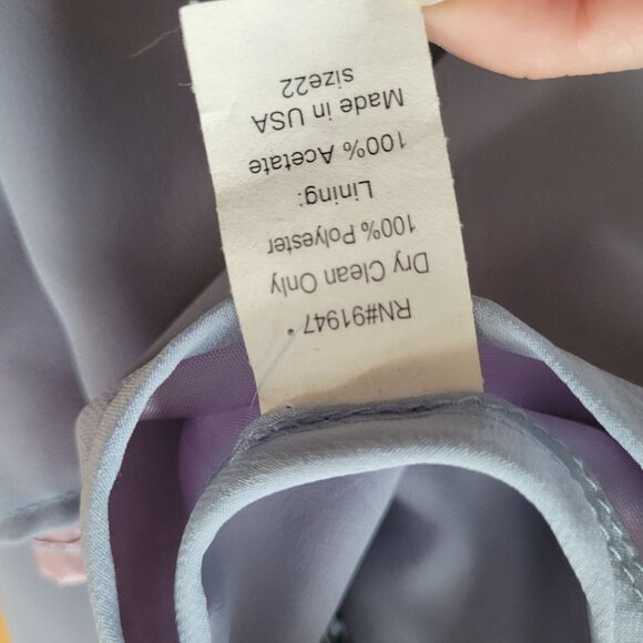 Vintage Dessy Creations Lavender Maxi Dress W/ Side Tie Size 22W 100% Acetate Li - Picture 5 of 7